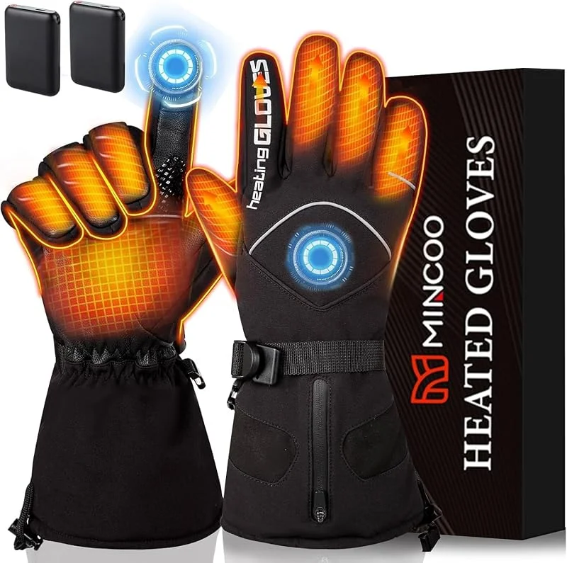 Mincoo Guanti Riscaldanti Per Moto Unisex - Guanti Riscaldanti USB Con Batteria 6000mAh, Impermeabili, Antivento, 3 Livelli Di Regolazione Della Temperatura, Ideali Per Lo Sci E La Bicicletta (XXL) — Abbigliamento riscaldato