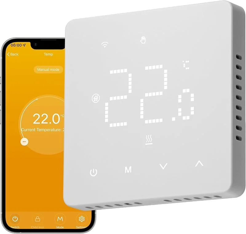 Termostato wifi caldaia a gas, Cronotermostato programmabile settimanale intelligente，termostato controllo con Tuya samrt compatibile con Google Assistant e Alxe, Termostato ambiente digitale TGM-50WPB — Riscaldamento