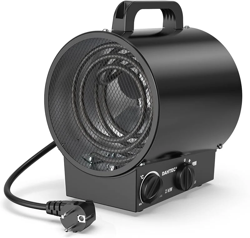 DAHTEC Termoventilatore Industriale 2000 W Stufetta Elettrica Portatile — Riscaldamento