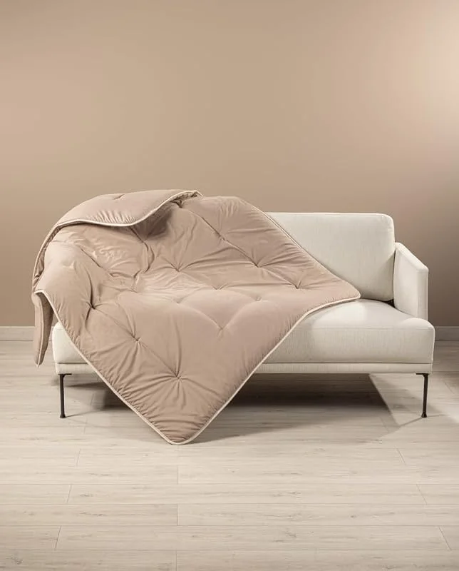 Caleffi - Plaid Scaldotto Coperta Divano 130x170, Tortora, Made in Italy — Riscaldamento