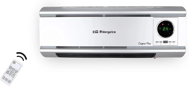 Orbegozo SP 6500, termoventilatore, 2000 W, 2 livelli di calore, programmazione giornaliera e settimanale, sistema di protezione dal surriscaldamento, termostato digitale, telecomando, colore argento