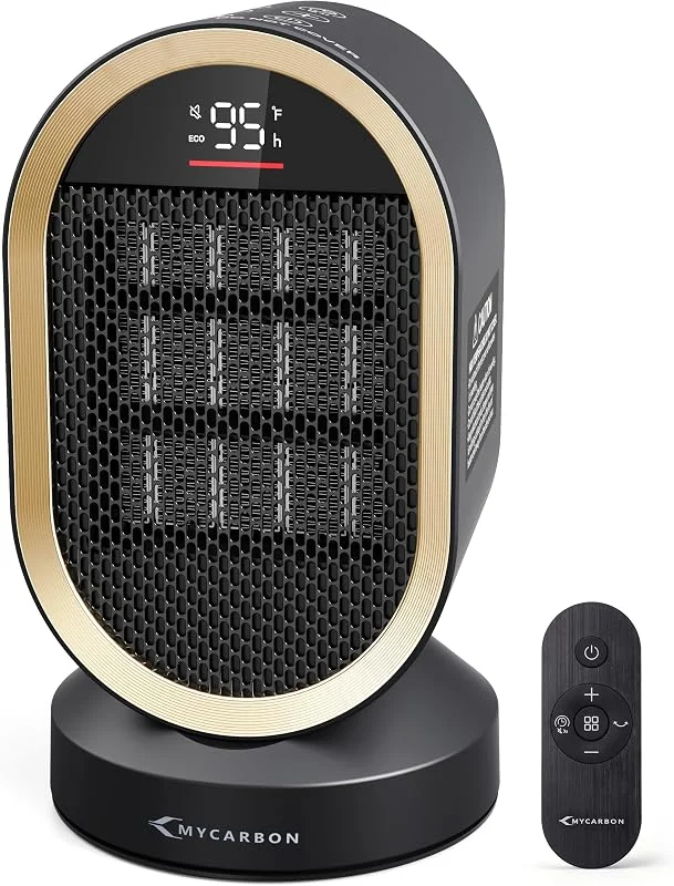 MYCARBON Stufa Elettrica per Bagno, Display, ECO, Osc 80°, Basso Consumo — Riscaldamento