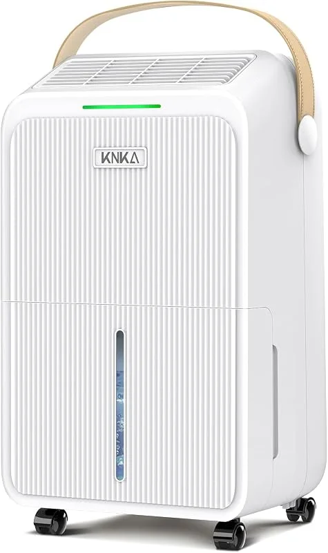 KNKA Deumidificatore, Deumidificatori Casa Muffa, 16L, 24H, Serbatoio 3, 3L, Basso Rumore, Basso Consumo, Sbrinamento Automatico, Blocco Bambini, Design Anti-Goccia, 4 Modalità, 80m³（32㎡）