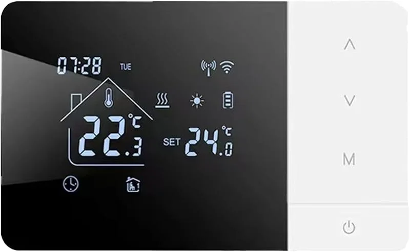 Termostato WIFI a batteria O con Cavo Type-c per caldaia a gas, Termostato Caldaia Programmabile 2 fili da Parete Funzione INVERNO, ESTATE, Cronotermostato Settimanale Digitale (Batterie escluso) — Riscaldamento