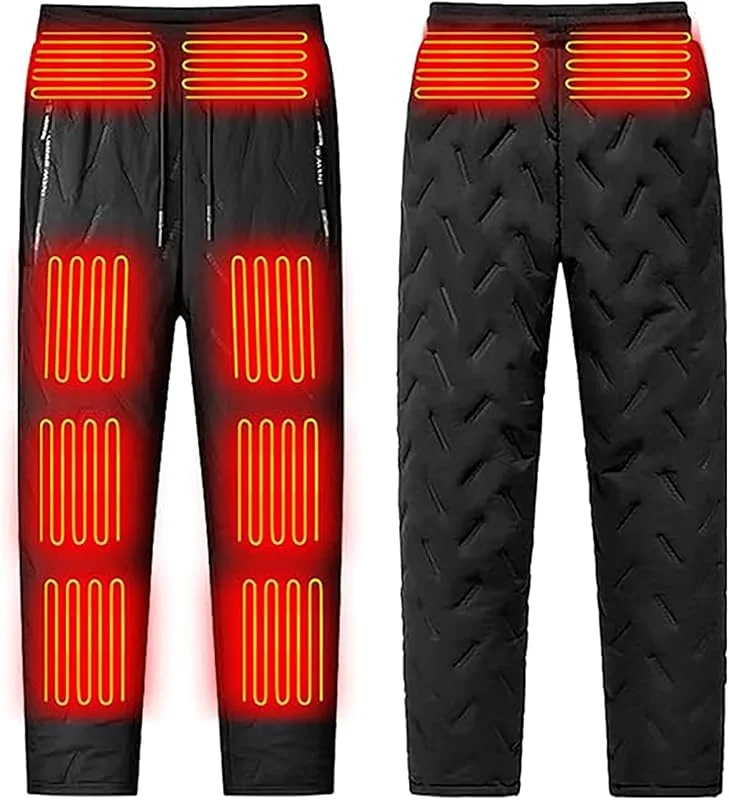Pantaloni riscaldati da uomo per il tempo libero, con fodera termica, per attività all'aperto, pantaloni da jogging con tasca con cerniera, pantaloni invernali per mantenere il caldo per lo sport e la — Abbigliamento riscaldato