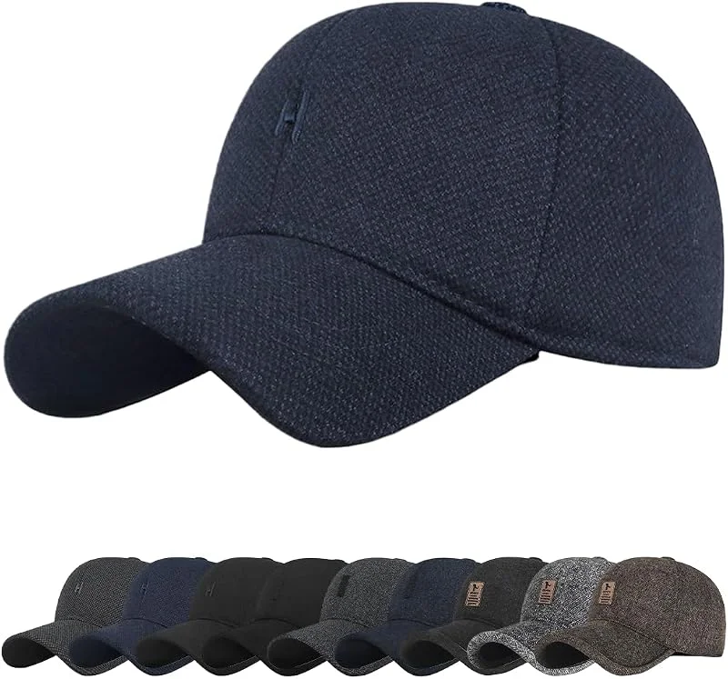 Cappello Baseball Invernali Invernale Uomo con Paraorecchie Berretto da Baseball Sportivo con Visiera Parasole Casual Orecchie Pieghevoli Cappello Invernali con Visiera e Paraorecchie — Abbigliamento riscaldato