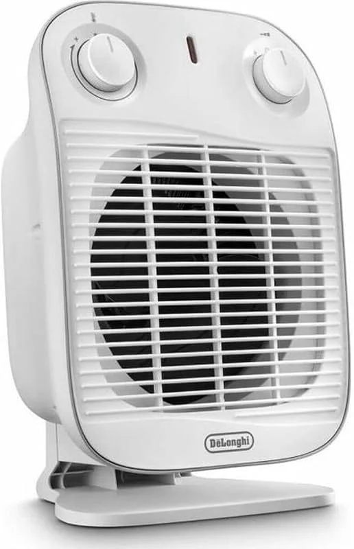 De'Longhi HFS50A20.WH Termoventilatore, Silenzioso e leggero, 2 livelli di potenza, ventilazione estiva, protezione antigoccia, maniglia, dispositivo di sicurezza, luce, protezione antigelo, Bianco — Riscaldamento