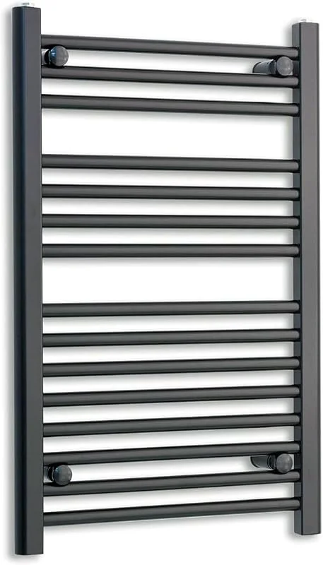 Scaldasalviette per bagno piatto e dritto, larghezza 500 mm, nero, riscaldamento centralizzato Turkish Zone (500 mm x 800 mm)