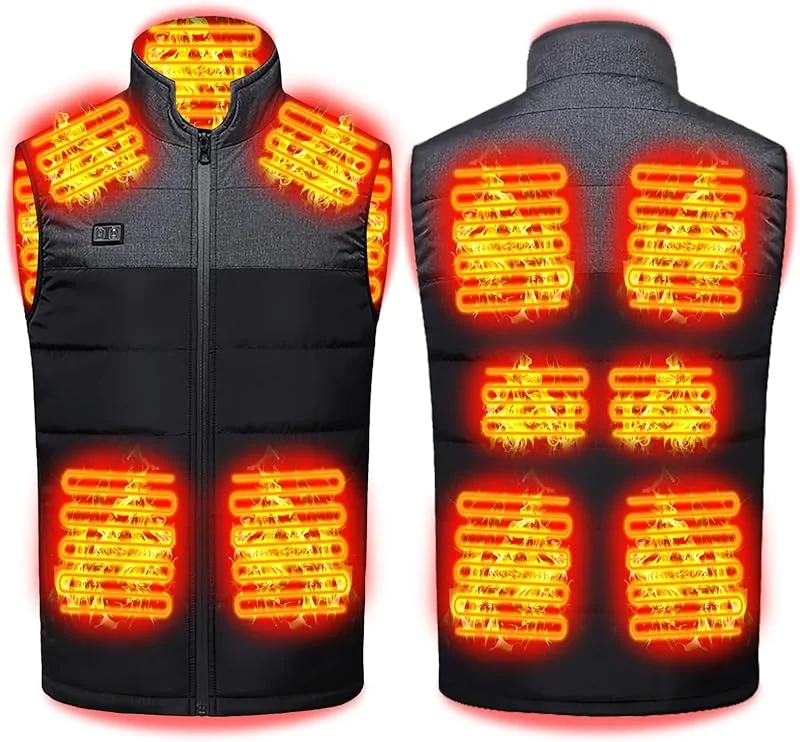 Gilet riscaldato da uomo, in pile, elettrico, con USB, leggero, per caccia, escursionismo — Abbigliamento riscaldato