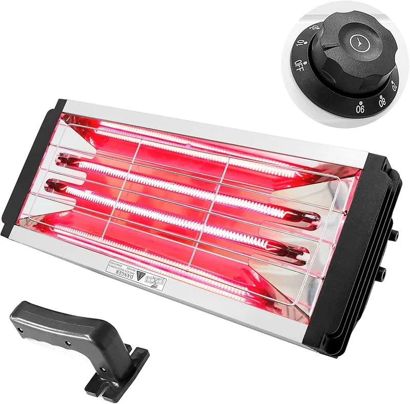 DATOUBOSS Lampada Infrarossi per Carrozzeria 2000W, Lampada per Asciugatura Vernice, Lampada Asciugatura carrozzeria con Timer 0–90 per Riparazione Carrozzeria Auto e Lavori di Verniciatura (650×500m) — Cura della pelle