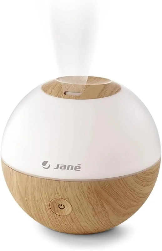 Jané Umidificatore Bambini Ultrasuoni con Luce, Diffusore Aromi, 2 Velocità, Vapore Freddo, Spegnimento Automatico, 360°, Legno