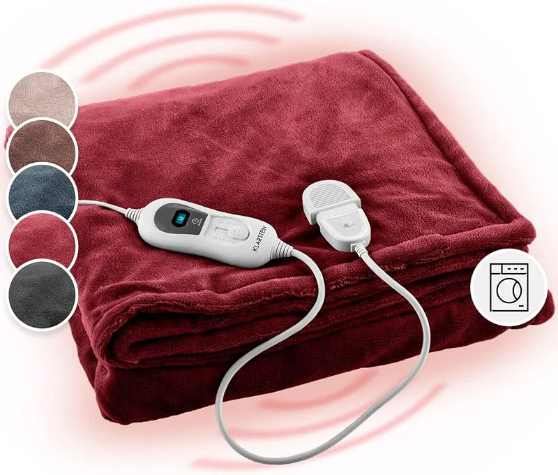 Klarstein Scaldasonno Matrimoniale XL, Coperta Termica Elettrica 180 x 130 cm, Scaldaletto Matrimoniale Elettrico 3 Livelli di Temperatura, Lavabile in Lavatrice, Coperta Elettrica per Letto e Divano — Riscaldamento