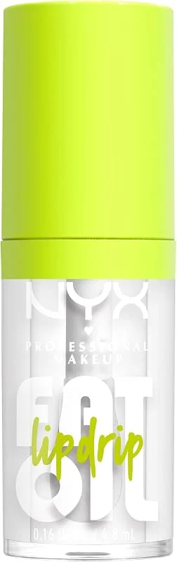 NYX Professional Makeup Gloss Labbra, Finish Cremoso e Lucido, Fino a 12H di Idratazione, Maxi Applicatore, Con Squalano, Olio di Lampone e Camemoro, Fat Oil Lip Drip, Tonalità: My Main — Trucco