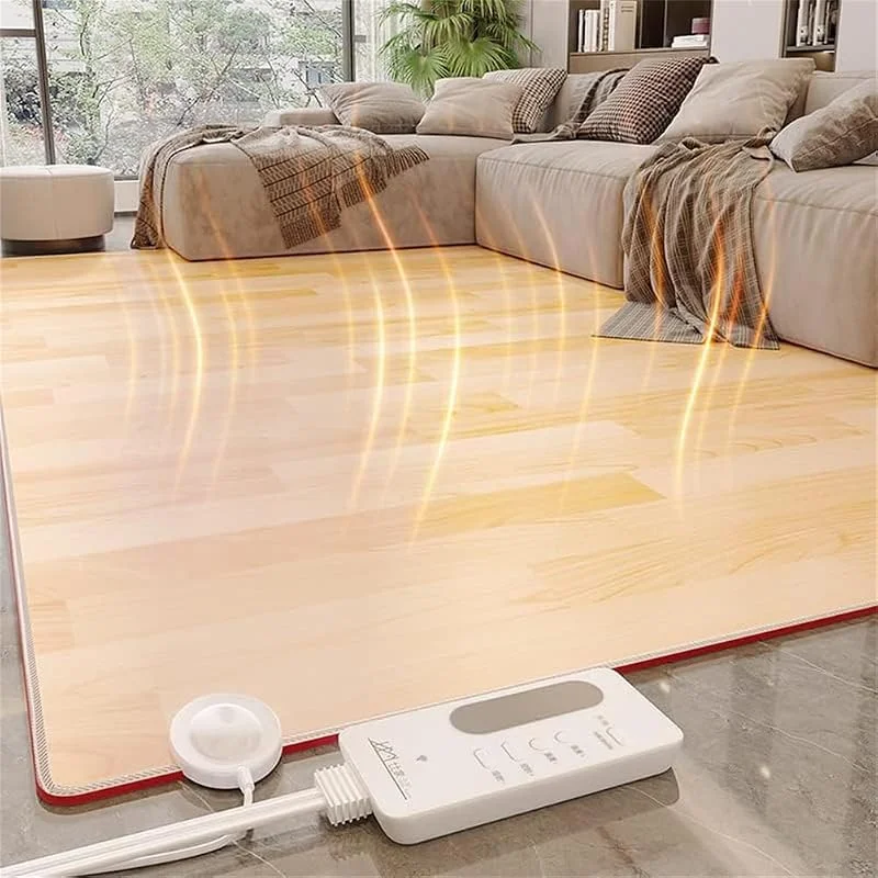 Generico Tappetini riscaldati elettrici, tappeti riscaldanti a infrarossi con Timer 12 Ore e 6 modalità, Tappeto riscaldante rapido 3S per Yoga, Soluzione di Riscaldamento Elettrico a Pavimento 50x15