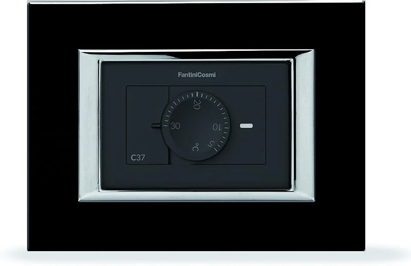 Fantini Cosmi C37. Termostato Ambiente da Incasso, 1 Temperatura con Manopola, Alimentato a 230V — Riscaldamento