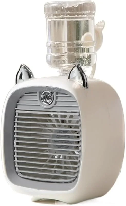 Mini condizionatore d'Aria da 2400 mAh, Ventilatore da Tavolo Portatile, umidificatore, purificatore, 3 velocità, 2 modalità, Spray, Tavolo USB, Auto, casa, Campeggio, Viaggio, Comfort