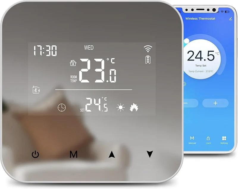 Termostato 2 fili Wi-Fi a batteria, adatto per caldaie a gas. Termostato programmabile giornalmente, compatibile con Google Assistant e Alexa. controllabile da remoto tramite TUYA o Smart Life. — Riscaldamento