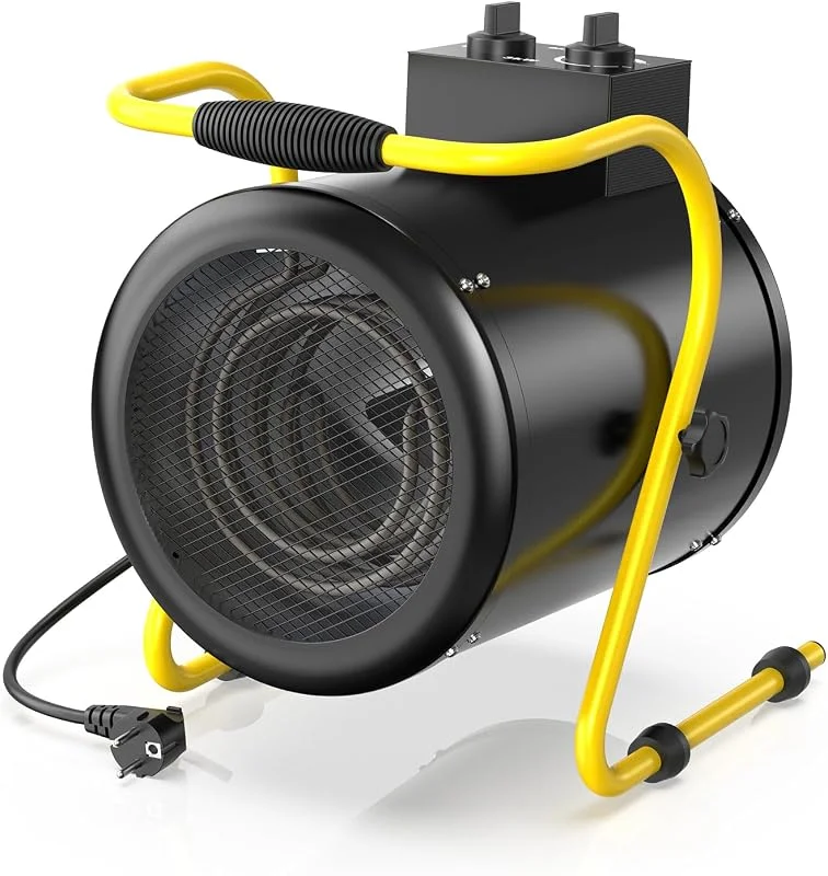 DAHTEC Stufetta Elettrica Industriale 3000 W Termoventilatore, Nero — Riscaldamento