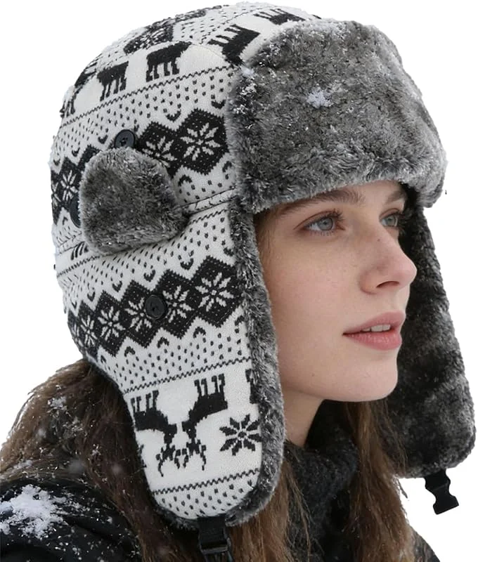 Ushanka - Cappello riscaldante con USB, resistente al vento, con paraorecchie, cappello riscaldato, per pendolari, ciclismo, passeggiate, pesca, donne, adulti, adolescenti — Abbigliamento riscaldato