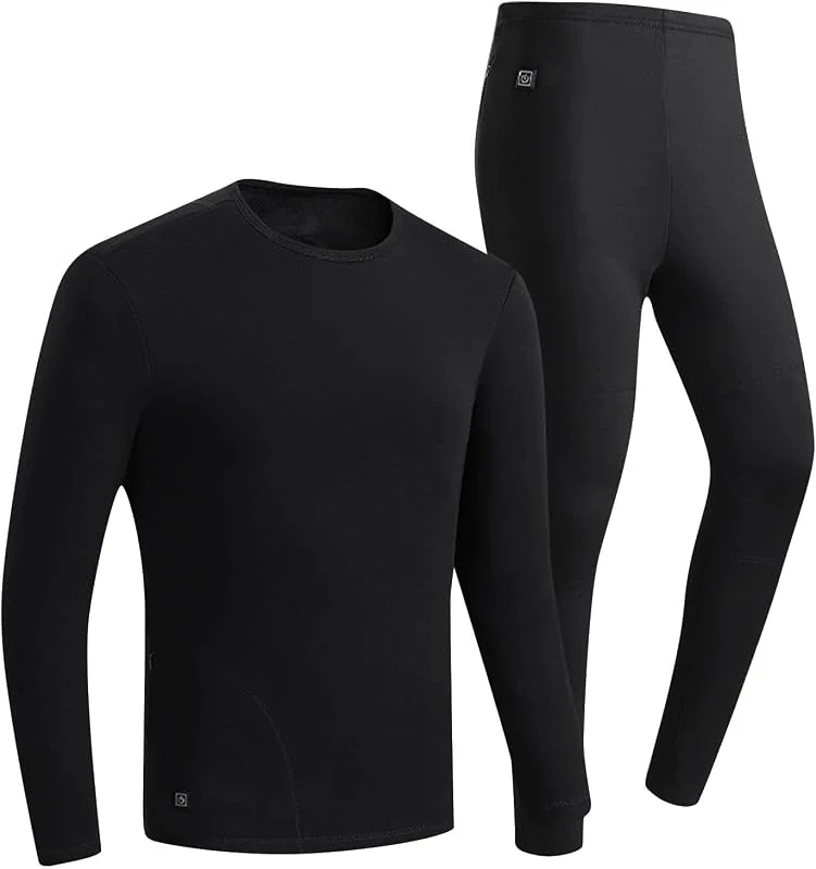 Set di biancheria intima termica da uomo, in peluche di cotone, riscaldamento USB, inverno, 11 zone, resistente al freddo, coppia di biancheria intima intelligente — Abbigliamento riscaldato