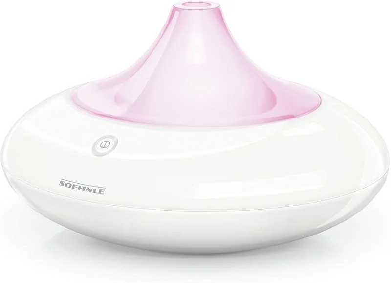 Soehnle Design Aroma Diffusore Ravenna in bianco con tecnologia di nebulizzazione a ultrasuoni, nebulizzatore per la profumazione con acqua e olio profumato, diffusore di aromi con cambio di colore — Umidificatore
