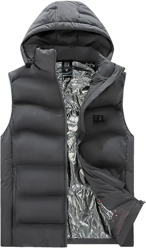 Uomini Autunno e Inverno Doppio controllo 9 Tuta riscaldata termostatica Gilet Riscaldato Elettrico Giacca Riscaldante Corpo — Abbigliamento riscaldato