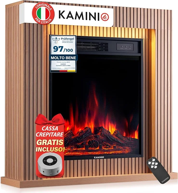 KAMINIO® Matti MODERN 32 Pannello Camino elettrico da appoggio — Riscaldamento