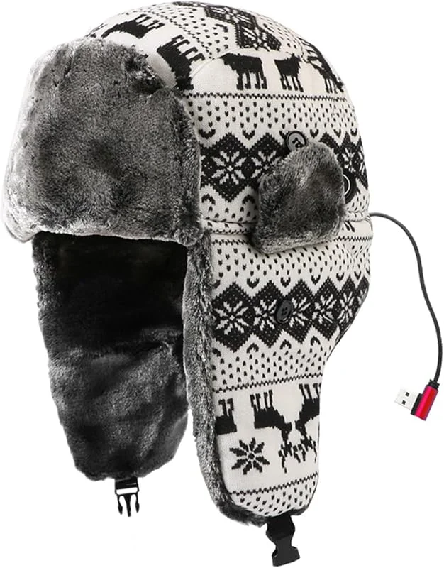 Cappello da cacciatore invernale, con tre impostazioni, resistente al vento, con presa USB, riscaldato, per adulti, ragazzi, uomini, per lui e per lei, ciclismo, passeggiate, pendolari, pesca — Abbigliamento riscaldato