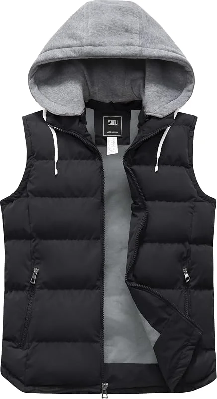 ZSHOW Gilet Uomo Invernale con Cappuccio Leggero Imbottito Smanicato — Abbigliamento riscaldato