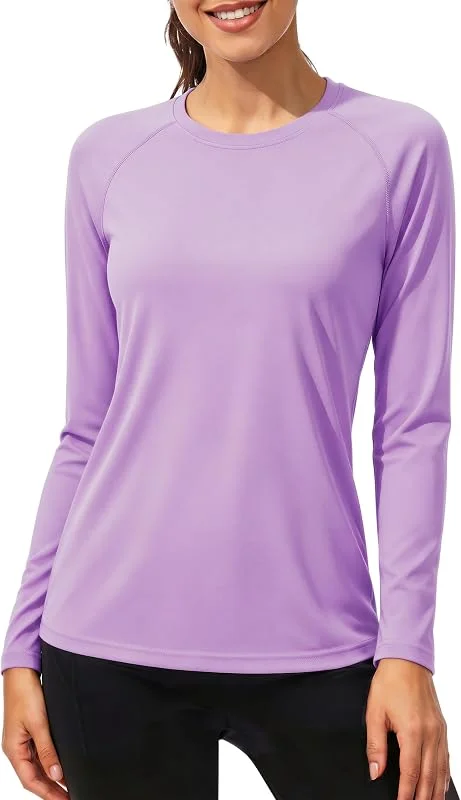 TACVASEN Maglia Termica a Maniche Lunghe da Donna Intimo in Pile Interno Maglia Funzionale a Collo Rotondo Leggera Traspirante Top — Abbigliamento riscaldato