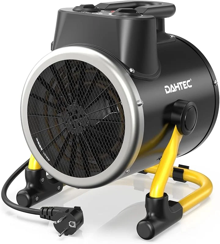 DAHTEC Termoventilatore Industriale 3000W IP24 con Termostato, Portatile — Riscaldamento