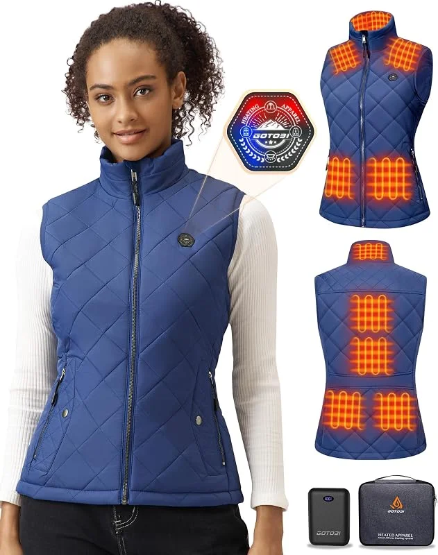 Gilet riscaldante da donna con power bank da 16000 mAh 7, 4 V — Abbigliamento riscaldato