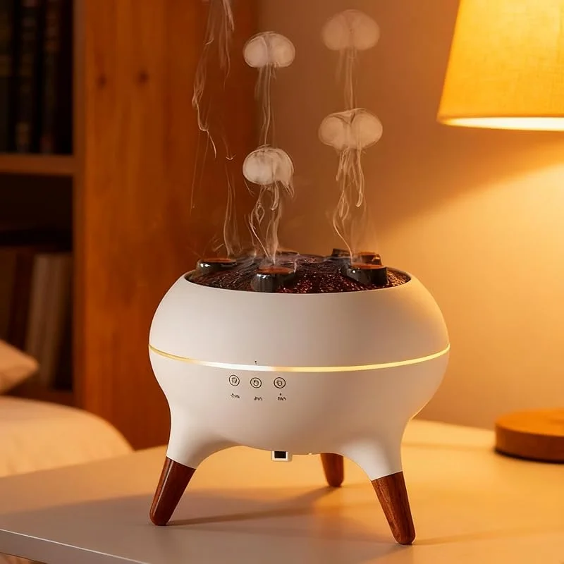 Diffusore di oli essenziali di meduse, diffusore di meduse, umidificatore per aromaterapia, con luci LED a 7 colori e telecomando, timer 4, 8, diffusore per aromaterapia per casa, camera da letto e