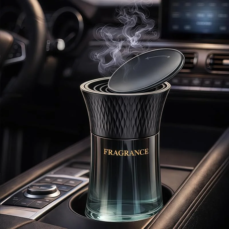 Profumatore Auto 110 ml, Design a Clessidra Ispirato alla Torre Eiffel, Diffusore Profumo Auto per Portabicchieri, Fragranza Fresca agli Agrumi, Profumo Auto a Lunga Durata per Auto SUV Camion — Umidificatore