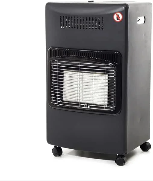 Stufa 2in1 Doppia Funzione Elettrica Termoventilato e Gas 3 Piastre Infrarossi in Ceramica Ruote Girevoli Sicurezza Antiribaltamento Autospegnimento Area 126 M³ 1400, 2800, 4200W I3+(28-30, 37) — Riscaldamento
