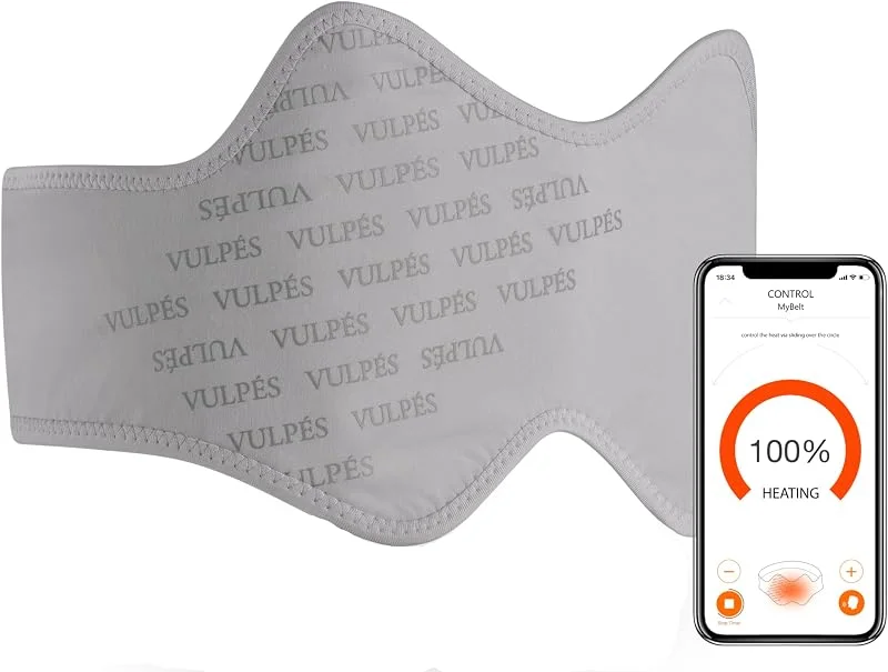 Vulpés HeatBelt Pro – Fascia Termica Intelligente per Schiena, Bacino e Reni, Calore a Infrarossi, Controllo tramite App, Materiale in Bambù Naturale (senza Cromo, Piombo e Cadmio), 5.000mAh — Riscaldamento