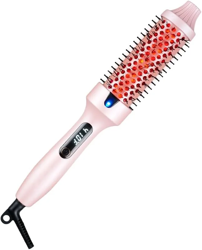 Spazzola Asciugacapelli e Volumizzante, Spazzola Ad Aria Calda e Styler 2-in-1 con Tecnologia a Infrarossi, Riscaldamento Rapido 30s, Display LCD, Styling e Cura Capelli Professionale #Rosa