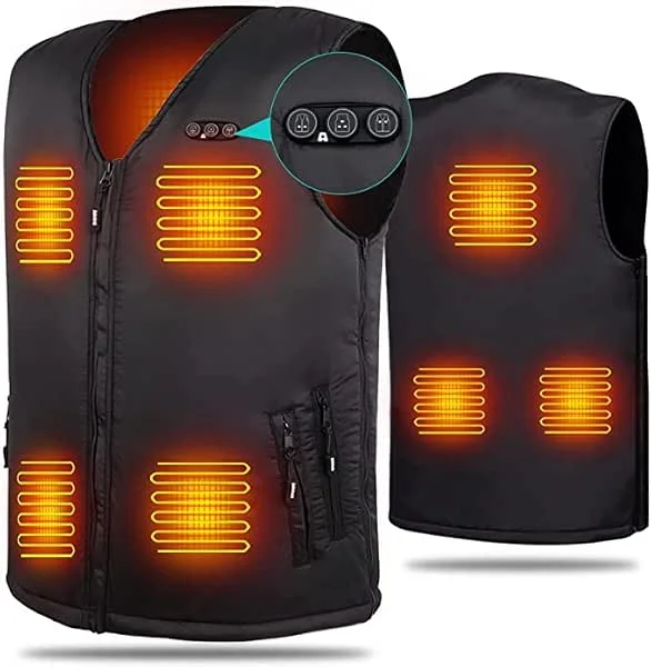 ARRIS Gilet riscaldato per uomo Taglia regolabile Gilet riscaldante elettrico per il corpo 7.4V Alimentato a batteria per uso invernale — Abbigliamento riscaldato