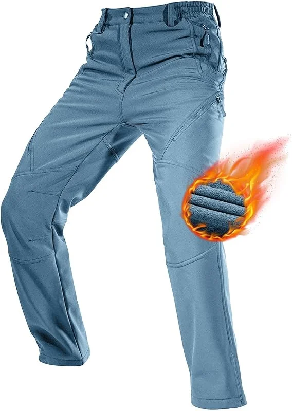 FREE SOLDIER Pantaloni da Lavoro da Uomo per attività All'aperto Pantaloni Softshell Sci Termici Impermeabile Pantaloni Trekking Invernali Pantaloni da Caccia — Abbigliamento riscaldato