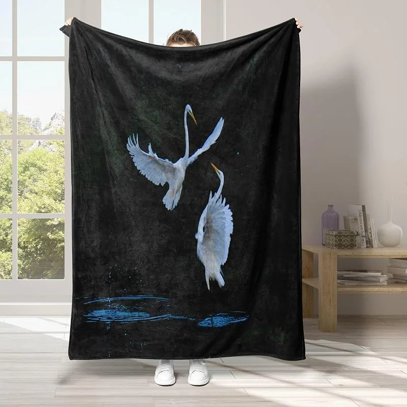Bianco Coperta di Flanella 220x240cm, Animale Blanket Morbido Caldo e Confortevole, Modello di Copert con Stampa 3D, Adatto a Tutte le Stagioni — Riscaldamento
