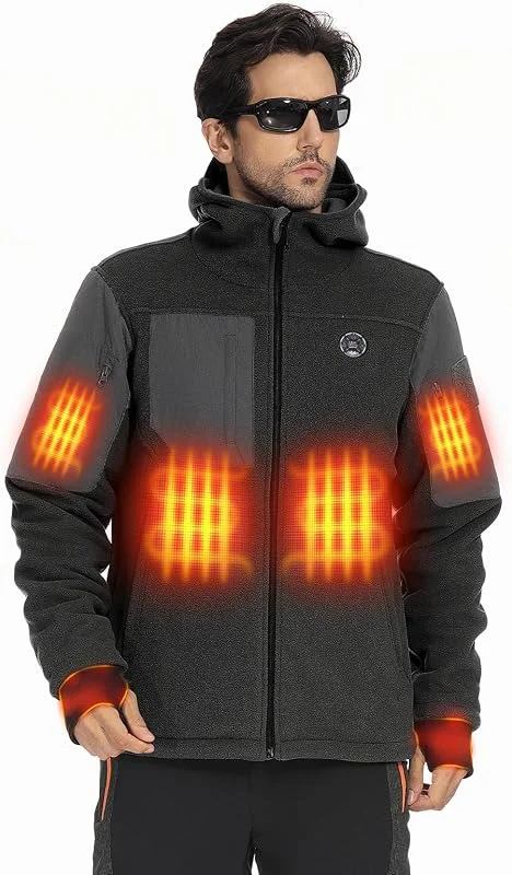 KEMIMOTO Giacca Termica Tattica Uomo con Telecomando App, 8 Zone di Riscaldamento, Giacca Riscaldata con batteria da 2 mAh — Abbigliamento riscaldato