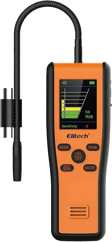 Elitech 2-in-1 Rilevatore di Perdite di Refrigerante Infrarossi e Diodo Riscaldato Doppio Sensore Tester di Perdite Alogeno ad Alta Sensibilità 10 Anni di Vita del Sensore IR-200 — Riscaldamento