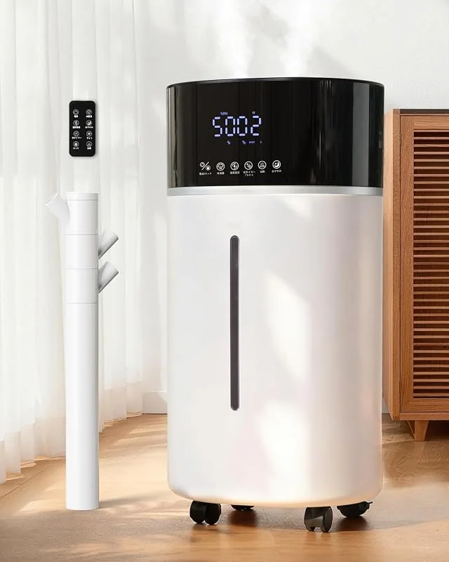 Umidificatore per stanze grandi, 18 L, tecnologia di nebbia calda e fredda, colore bianco
