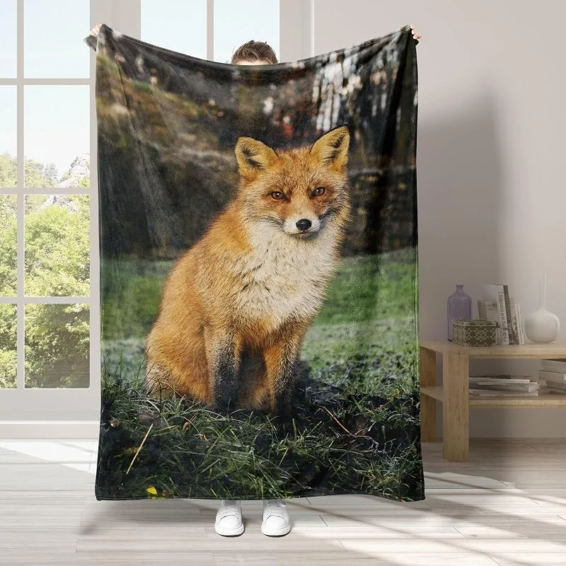 Prateria Coperta di Flanella 220x240cm, Animale Blanket Morbido Caldo e Confortevole, Modello di Copert con Stampa 3D, Adatto a Tutte le Stagioni — Riscaldamento