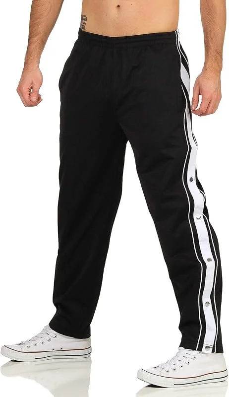 Pantaloni sportivi da uomo con bottoni laterali, per il tempo libero e lo jogging — Abbigliamento riscaldato