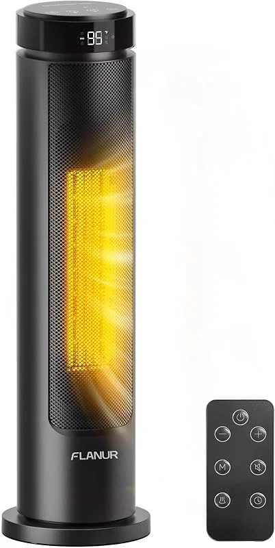 Termoventilatore a risparmio energetico, 2000 W, PTC, in ceramica, 36 dB, silenzioso, termostato, oscillazione a 70°, timer da 12 ore, protezione dal surriscaldamento