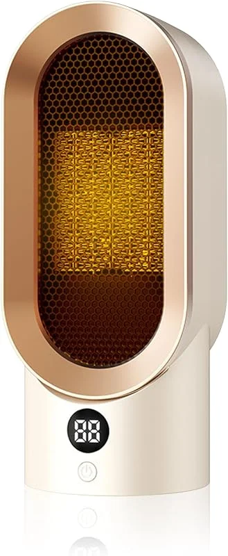 Stufe Elettriche Portatile, 800W Termoventilatore Stufetta Elettrica, 2 Modalità di Temperatura, PTC Ceramica Mini Termoventilatore, Termoventilatore Basso Consumo per Casa Ufficio — Riscaldamento