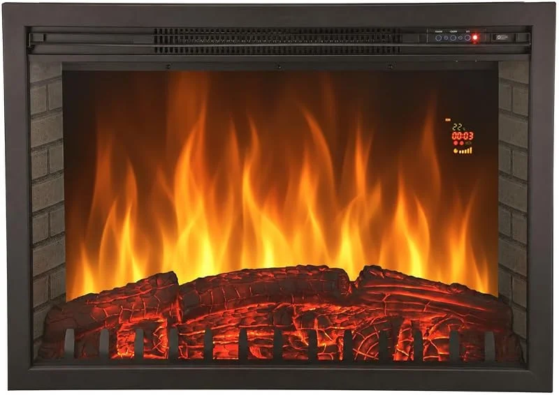 CHEMIN'ARTE Inserto elettrico OXFORD XL da incasso - caminetto elettrico da incasso con luce LED Effetto fiamma - LED - 76x23x54cm- 2000 W — Riscaldamento