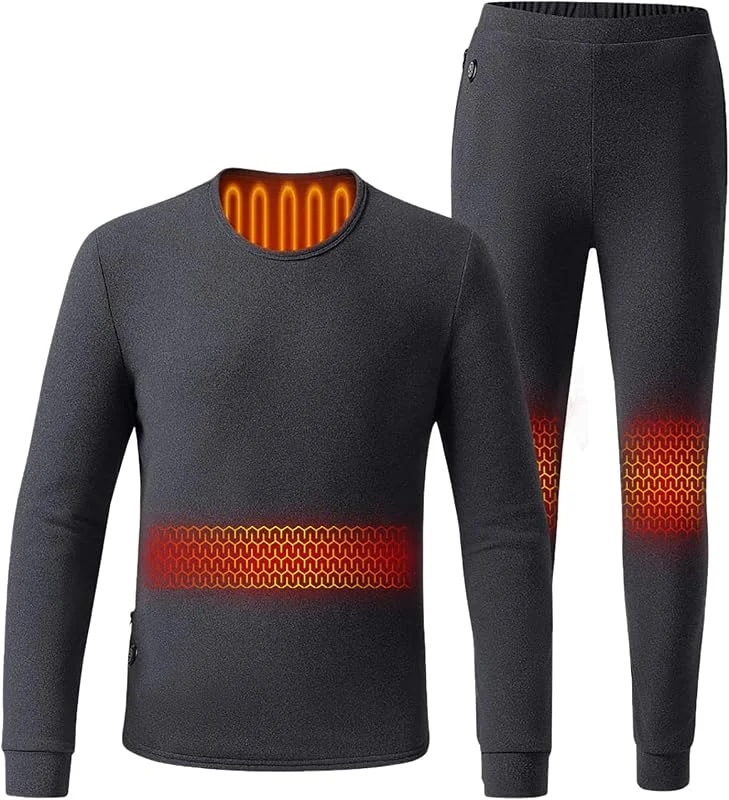 Set di Biancheria Intima Termica Riscaldata Elettricamente Set di Maglietta e Pantaloni Riscaldati Biancheria Intima Termica Vestiti Riscaldanti Top Intimo Invernale — Abbigliamento riscaldato