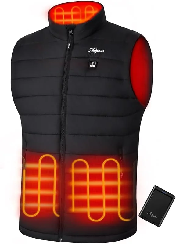 Telguua Gilet Riscaldato Uomo con 10000mAh power bank Giubbotto Riscaldata — Abbigliamento riscaldato